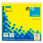 Hartie pentru notite Info neon galben 75*75mm 100 file