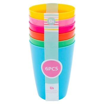 Set pahare EH plastic 6buc 270ml - купить, цены на BONUS - фото 1