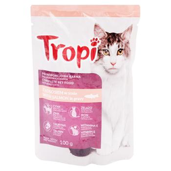 Hrană umedă Tropi cu somon in sos pentru pisici 100g - cumpărați, prețuri pentru BONUS - foto 1