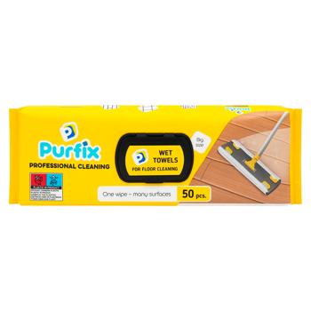 Салфетки влажные Purfix для мытья пола 50шт - купить, цены на BONUS - фото 1
