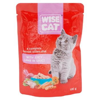 Hrană umedă Wise Cat cu miel in sos pentru pisoi 100g - cumpărați, prețuri pentru BONUS - foto 1