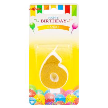 Luminare torta cifra 6 aur - cumpărați, prețuri pentru BONUS - foto 1