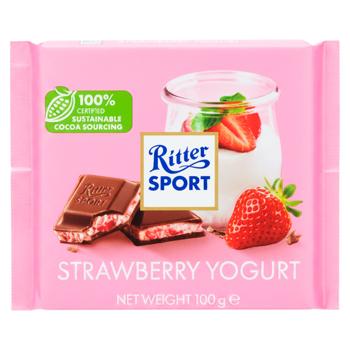 Ciocolata cu lapte Ritter Sport Iaurt capsune 100g - cumpărați, prețuri pentru BONUS - foto 1