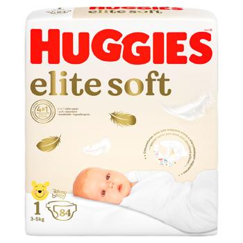Scutece Huggies Elite Soft Mega nr.1 3-5kg 84buc - cumpărați, prețuri pentru BONUS - foto 1