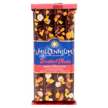 Ciocolata Millennium Fruits&Nuts migdale/alune/portocale/stafide 90g - cumpărați, prețuri pentru BONUS - foto 1