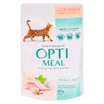 Hrana p-ru pisici adulte Optimeal 85g iepure sos alb