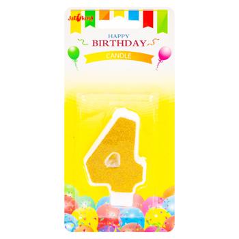 Luminare torta cifra 4 aur - cumpărați, prețuri pentru BONUS - foto 1