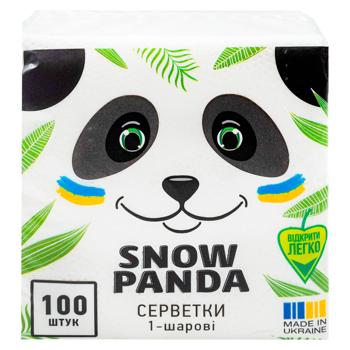Servetele de masa Snizhna Panda albe 1 strat 24*24cm 100buc - cumpărați, prețuri pentru BONUS - foto 2