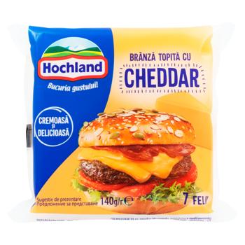 Сыр Hochland Чеддер плавленый ломтики 45% 140г - купить, цены на BONUS - фото 1
