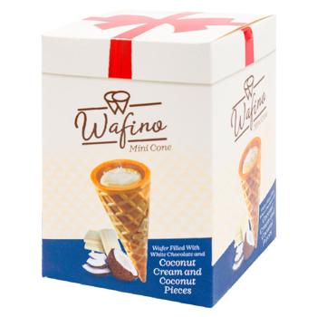 Рожок Wafino с белым шоколадом и кокосовым кремом 180г - купить, цены на BONUS - фото 1