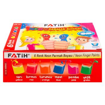 Vopsele pentru degete Fatih Neon 25ml 6buc - cumpărați, prețuri pentru BONUS - foto 2