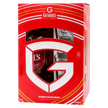 Виски William Grants Triple Wood 40% 0.7л + 2 стакана - купить, цены на BONUS - фото 1