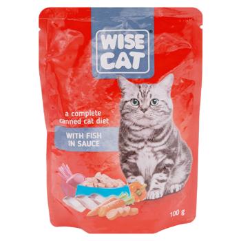 Hrană umedă Wise Cat cu peste in sos pentru pisici 100g - cumpărați, prețuri pentru BONUS - foto 1