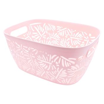 Корзина овальная пластиковая с крышкой, 34*25*16см - купить, цены на BONUS - фото 1