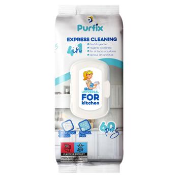 Servetele umede Purfix pentru bucatarie 60buc - cumpărați, prețuri pentru BONUS - foto 1