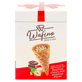 Рожок Wafino с белым шоколадом и и ореховый крем 180г - купить, цены на BONUS - фото 3