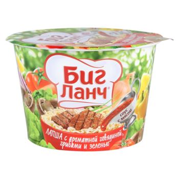 Лапша Биг Ланч с ароматной говядиной, грибами и зеленью 90г - купить, цены на BONUS - фото 1