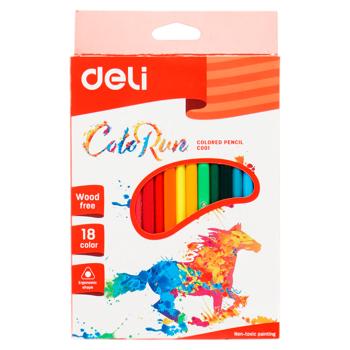 Creioane colorate DELI Run 18 culori - купить, цены на BONUS - фото 1