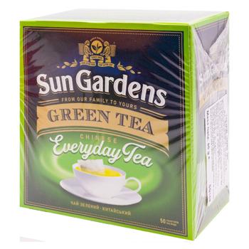 Чай зеленый Sun Gardens Green Tea в пакетиках 1,6г*50шт - купить, цены на BONUS - фото 1