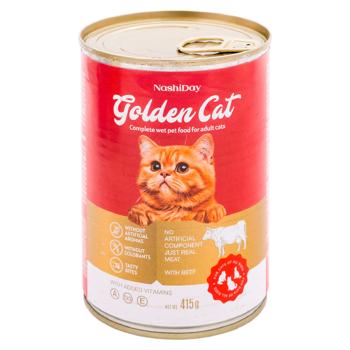 Hrana umeda Golden Cat cu vita pentru pisici 415g - cumpărați, prețuri pentru BONUS - foto 1