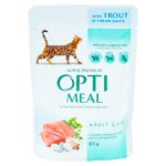 Hrana umeda Opti Meal cu pastrav in sos de crema pentru pisici 85g