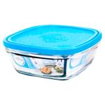 Boxa Duralex Freshbox patrata cu capac albastru 9cm 150ml
