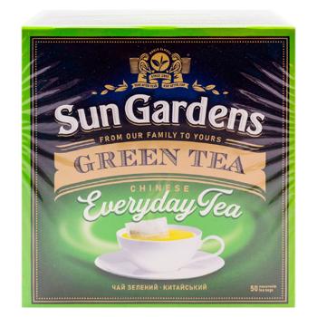 Чай зеленый Sun Gardens Green Tea в пакетиках 1,6г*50шт - купить, цены на BONUS - фото 2