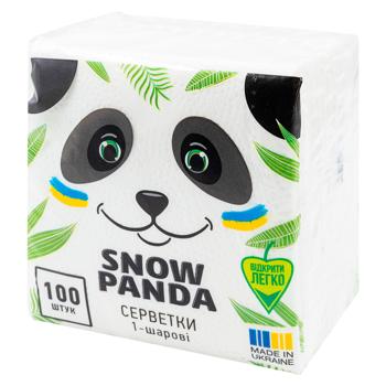 Servetele de masa Snizhna Panda albe 1 strat 24*24cm 100buc - cumpărați, prețuri pentru BONUS - foto 1