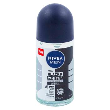 Deodorant roll-on Nivea Men Black&White Invisible 50ml - cumpărați, prețuri pentru BONUS - foto 1