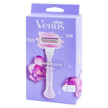 Станок для бритья Gillette Venus Breeze + 2 картриджа - купить, цены на BONUS - фото 1
