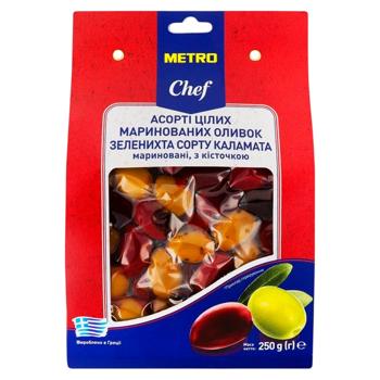 Смесь Metro Chef  маслин и зелёных оливок маринованных 250г - купить, цены на METRO - фото 1