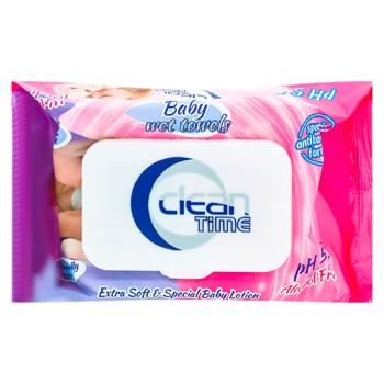 Servetele umede Clean Time pentru copii cu capac 72buc - cumpărați, prețuri pentru BONUS - foto 1