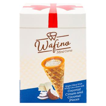 Рожок Wafino с белым шоколадом и кокосовым кремом 180г - купить, цены на BONUS - фото 3
