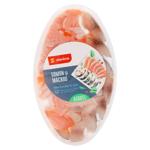 Somon si macrou Slavena file-bucati in ulei 250g