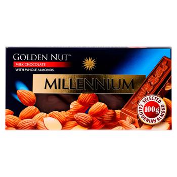 Шоколад молочный Millennium Gold Миндаль100г - купить, цены на BONUS - фото 1