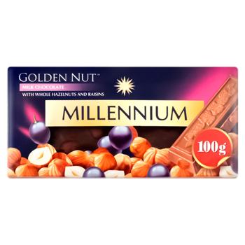 Шоколад молочный Millennium Фундук/изюм 100г - купить, цены на BONUS - фото 1