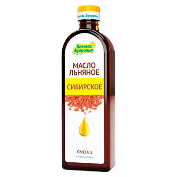 Ulei din seminte de in Kompas Zdorovia Sibirskoe 500ml - cumpărați, prețuri pentru BONUS - foto 1