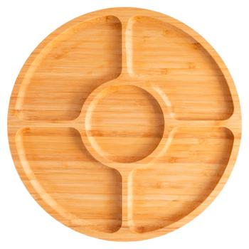 Platou Casa Masa bambus cu 5 compart 25cm - cumpărați, prețuri pentru BONUS - foto 1