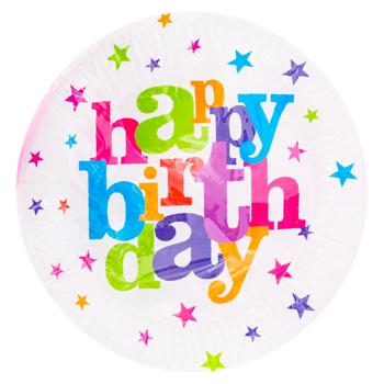 Farfurie Happy Birthday hartie 19.7cm 10buc - cumpărați, prețuri pentru BONUS - foto 1