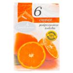 Lumanari pastile aromatizate Decor 6buc 3.8cm 4ore Portocala