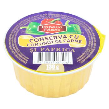 Консерва Imperia Foods с содержанием мяса паприка 130г - купить, цены на BONUS - фото 1