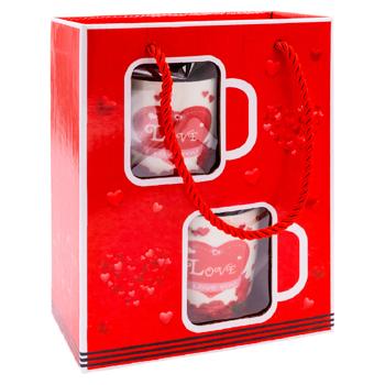 Чашка Love с ложкой 210мл 2шт - купить, цены на BONUS - фото 2