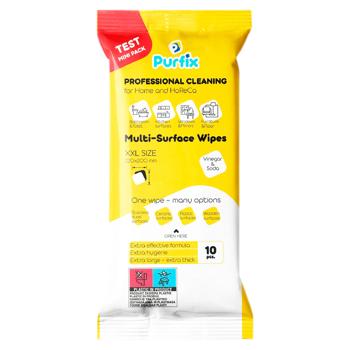 Салфетки влажные Purfix для уборки 10шт - купить, цены на BONUS - фото 1