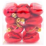 Globuri p/brad inimi D4-6cm 12buc luci/mat 104-4