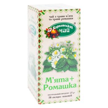 Чай травяной Карпатский Чай Мята+ромашка в пакетиках 1,35г*20шт - купить, цены на BONUS - фото 2