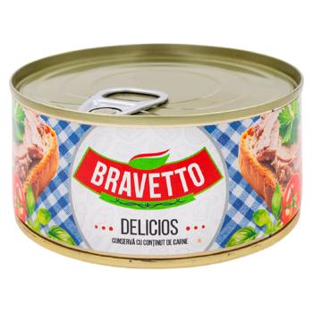 Conserva cu continut de carne Bravetto Delicios 290g - cumpărați, prețuri pentru BONUS - foto 1