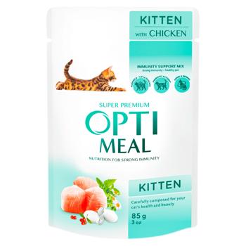 Корм влажный Optimeal с курицей для котят 85г - купить, цены на BONUS - фото 1