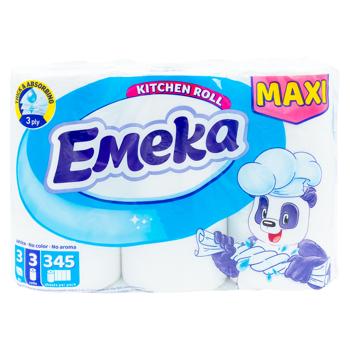Бумажные полотенца Emeka 3 слоя 3 рулона - купить, цены на BONUS - фото 1