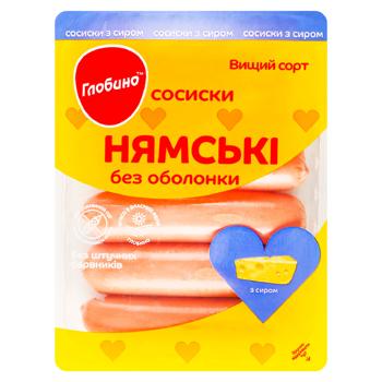 Сосиски Глобино Нямськи с сыром 275г - купить, цены на BONUS - фото 1