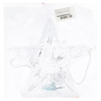 Верхушка для елки в форме звезды с подсветкой 21см - купить, цены на BONUS - фото 1